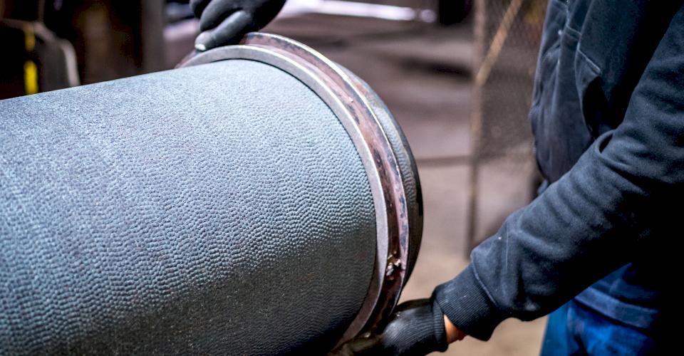 Inspecting the Outside Diameter of Ductile Iron Pipe.