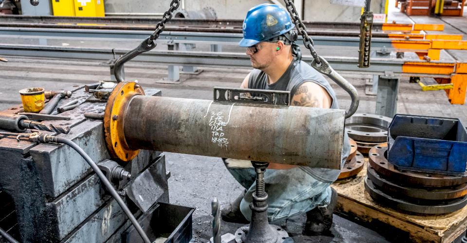 Ductile iron foundry worker.