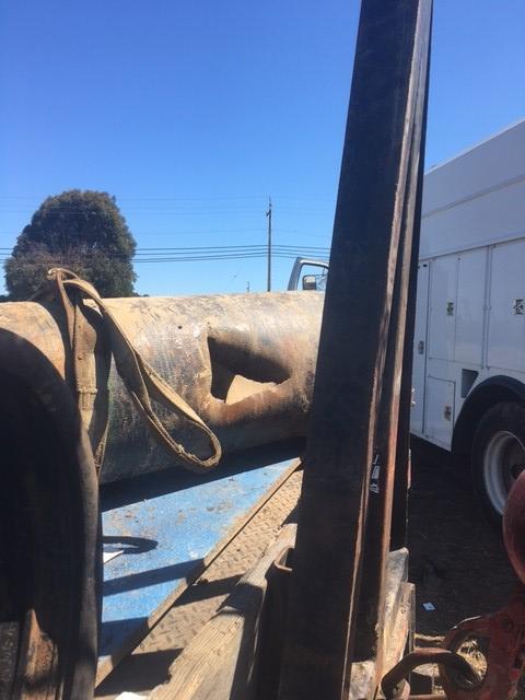 A hole was punched through the pipe by a Dozer.