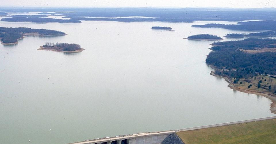 Arial view of a lake