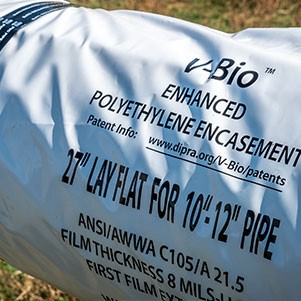 V-Bio Polyethylene Encasement in the field.