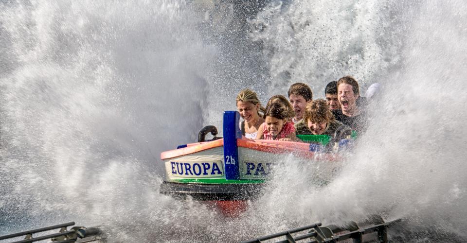 Water log flume rides behave similar to water in a pipeline.