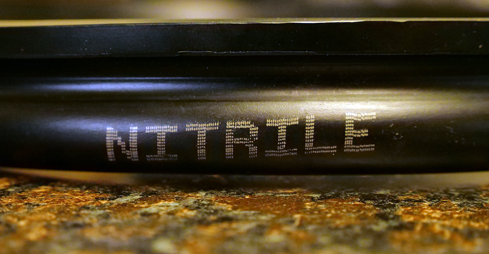 Close-up of a Nitrile (NBR) (Acrylonitrile Butadiene) gasket.