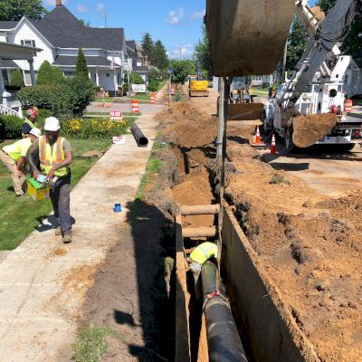 DI pipe installation in Walkerton, Indiana.