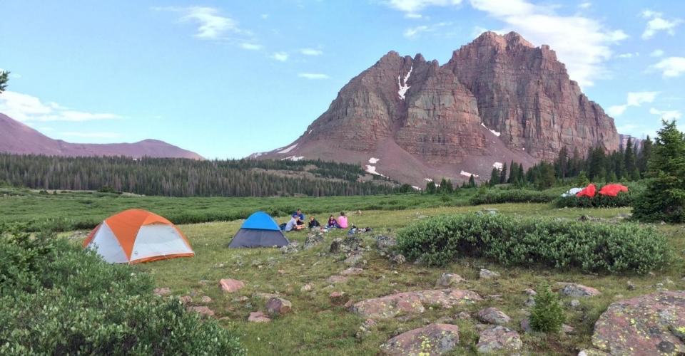 Our campsite at the base of Red Castle.