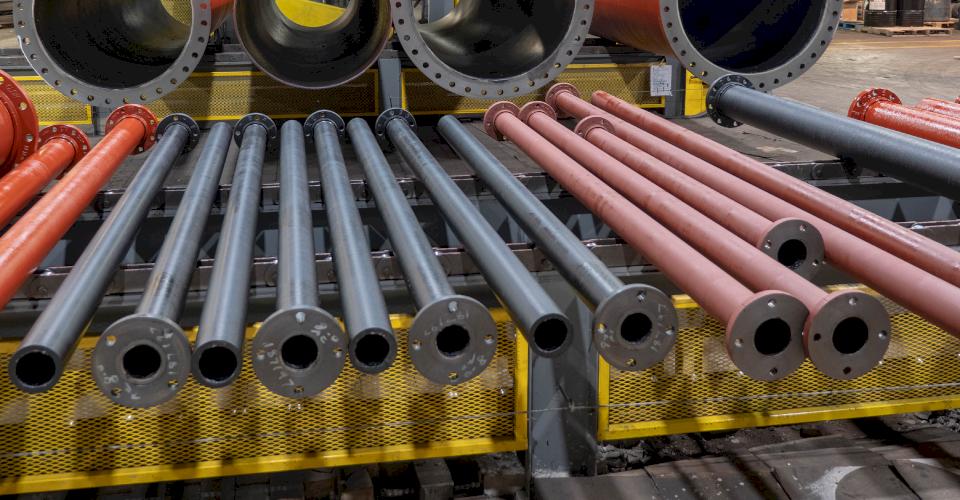 Flanged Ductile iron pipe.