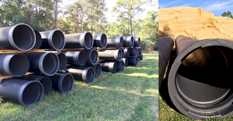 Ductile iron pipe with Ceramapure PL90.