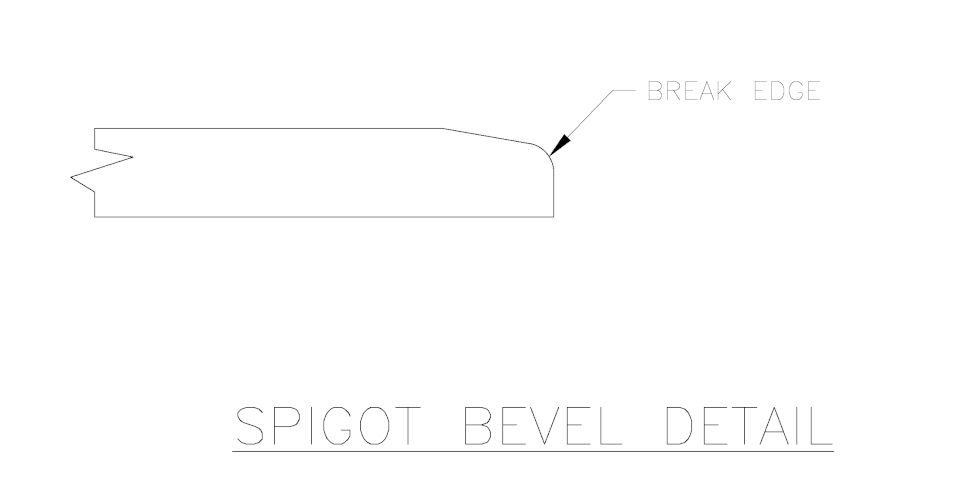 Diagram of a spigot bevel.