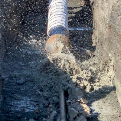 Ductile iron pipe is used for HDD at a job site in Canada.