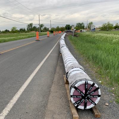 TR Flex restrained joint pipe is prepped for an HDD install.