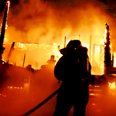 Fireman racing to fire