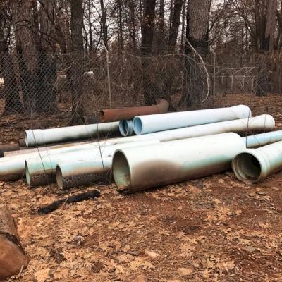 PVC pipe that has been damaged by fire, Paradise CA. Photo Source: PlasticNews.com
