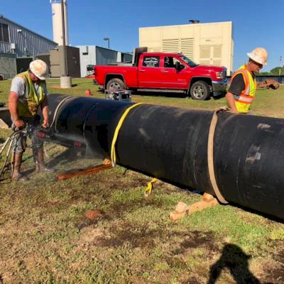 The pipe arrived on Thursday, April 30.
