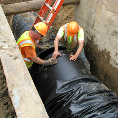 36-inch water transmission main installation in Saratoga, NY - 2009