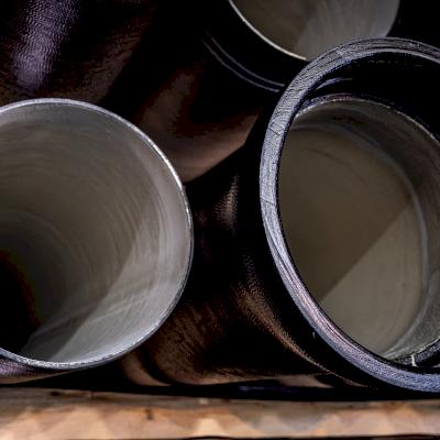 Cement-mortar lined Ductile iron pipe.