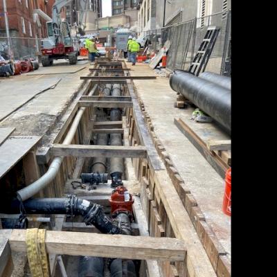 Vicinity Energy DI pipe installation in Baltimore, MD.