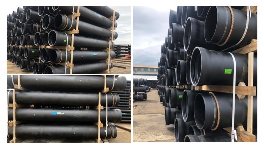 Ductile pipes in warehouse yard
