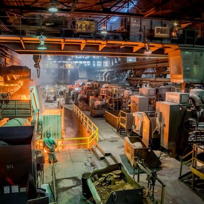 The casting floor at McWane Ductile's Utah foundry.