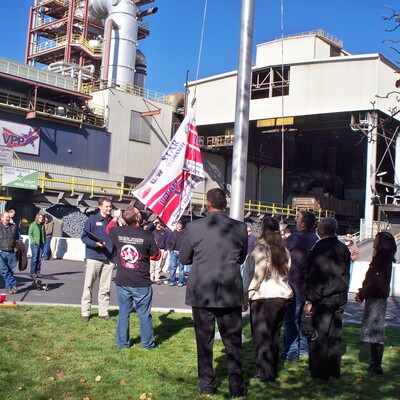 MDU celebrates VPP Star Recognition with a flag-raising.