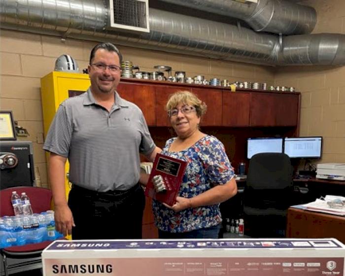 Pictured: Plant Manager Rene Carrillo and Maria Herrera