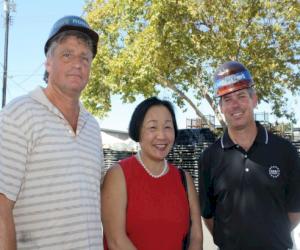 (Pictured from L-R: Dave Robinson, Oakland's mayor Quan and Michael Lowe)